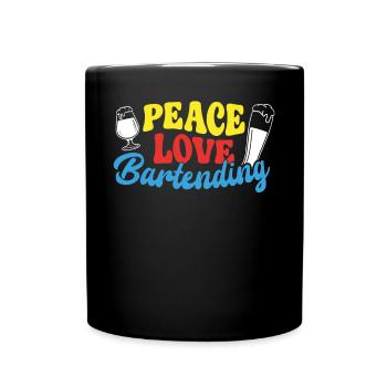 Bartender Mixologist Girl Peace - Tasse einfarbig - Schwarz - Vorne