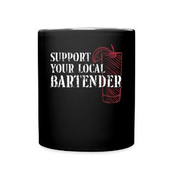 Bartender Mixologue Soutenir votre - Mug uni - noir - Devant