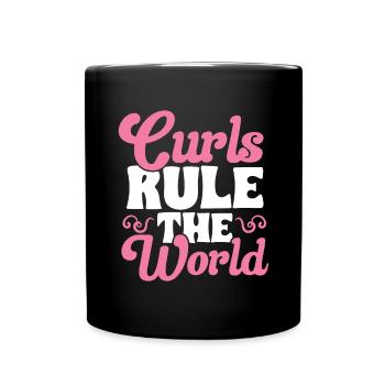 Curly Hair Afro Curls Natural Hair - Full Colour Mug - black - Front