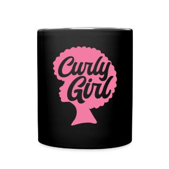 Curly Hair Afro Curls Natural Hair - Full Colour Mug - black - Front