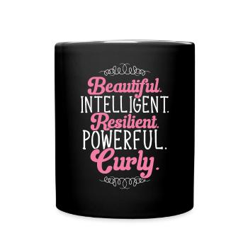 Curly Hair Afro Curls Natural Hair - Full Colour Mug - black - Front