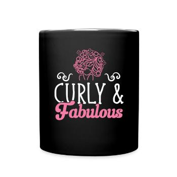 Curly Hair Afro Curls Natural Hair - Full Colour Mug - black - Front