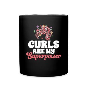 Curly Hair Afro Curls Natural Hair - Full Colour Mug - black - Front