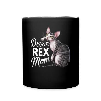Katze Devon Rex Geschenk - Tasse einfarbig - Schwarz - Vorne