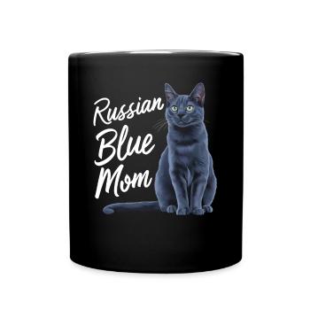 Katze Russisch Blau Geschenk - Tasse einfarbig - Schwarz - Vorne