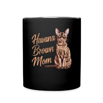 Katze Havanna Braun Geschenk - Tasse einfarbig - Schwarz - Vorne