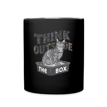 Think Outside the Box Katzenklo Katze für - Tasse einfarbig - Schwarz - Vorne