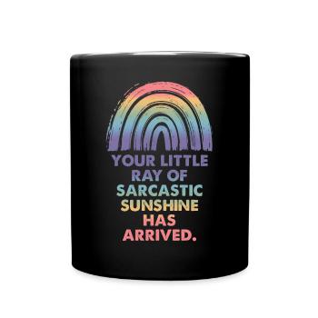 Your little ray of sarcastic sunshine - Full Colour Mug - black - Front