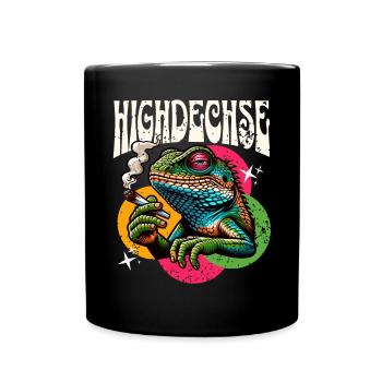 Highdechse Eidechse Reptilien - Tasse einfarbig - Schwarz - Vorne