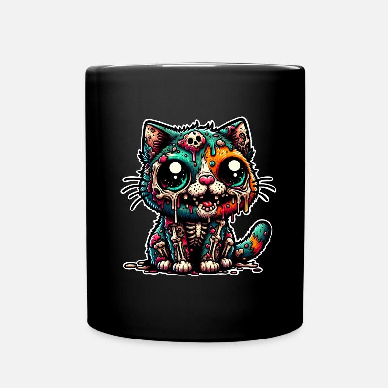 Katze Zombie Monster Halloween - Tasse einfarbig - Schwarz