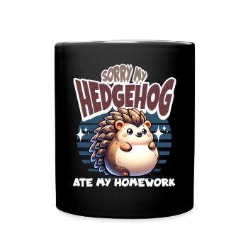 École de devoirs de hérisson - Mug uni - noir - Devant