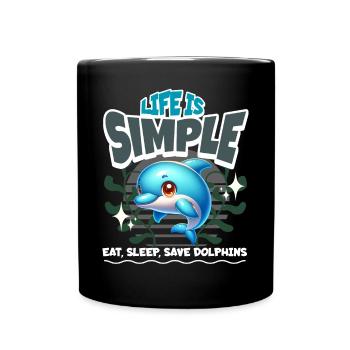 Dolphin - Full Colour Mug - black - Front