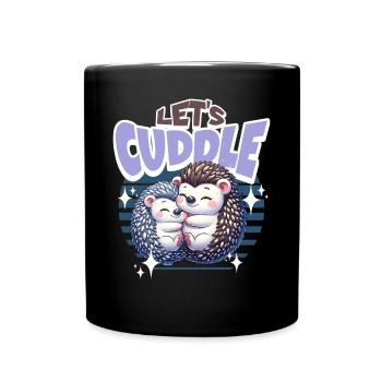 Le hérisson se laisse câliner - Mug uni - noir - Devant