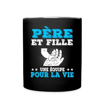 Father and Daughter Main Team - Full Colour Mug - black - Front