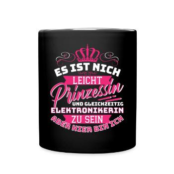 Princesse et technicien en électronique - Le drôle - Mug uni - noir - Devant