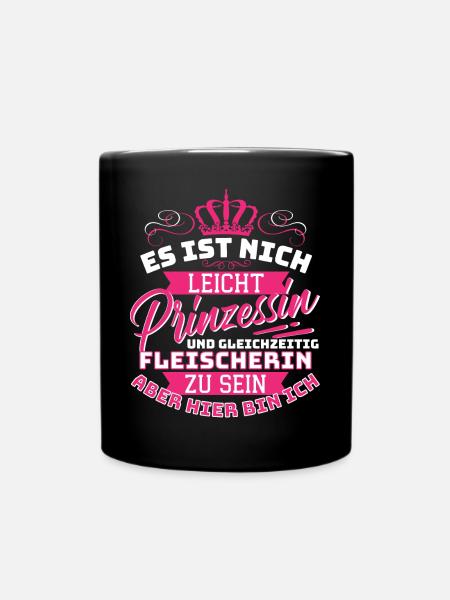 PRINZESSIN & FLEISCHERIN - NICHT LEICHT ABER HIER - Tasse einfarbig - Schwarz