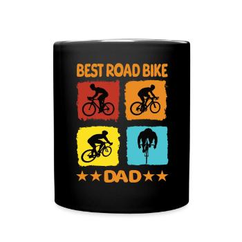 Meilleur papa de vélo de route - Mug uni - noir - Devant