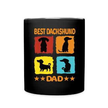 Meilleur papa teckel - Mug uni - noir - Devant