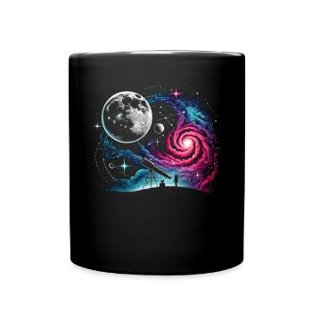 Astronomie Teleskop Weltraum - Tasse einfarbig - Schwarz - Vorne