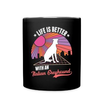 Italian Greyhound Gift - Full Colour Mug - black - Front