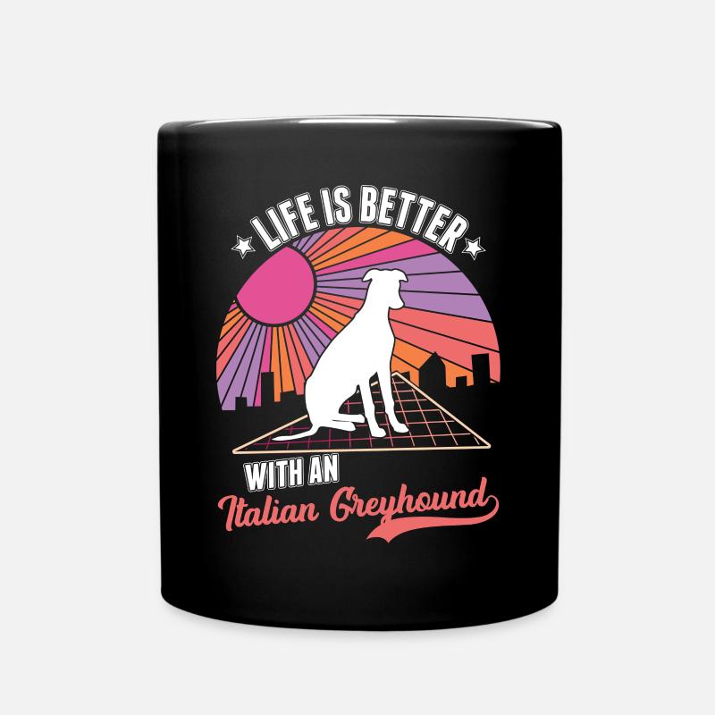 Italienischer Windhund Geschenk - Tasse einfarbig - Schwarz