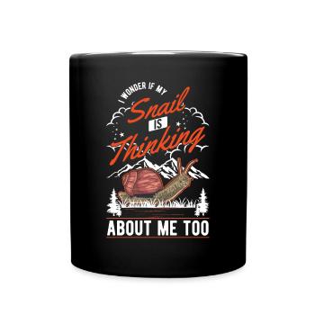 Schnecke Geschenk Weinbergschnecke - Tasse einfarbig - Schwarz - Vorne