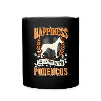Happiness is being with Podencos - Full Colour Mug - black - Front