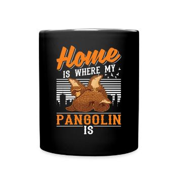 Zuhause ist wo mein Pangolin ist - Tasse einfarbig - Schwarz - Vorne