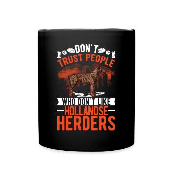 Hollandse Herder Hollandse Herderdshond - Tasse einfarbig - Schwarz - Vorne