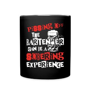 Bartender Mixologist Pissing Off - Full Colour Mug - black - Front