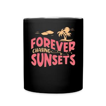 Always chasing the sunsets - Full Colour Mug - black - Front