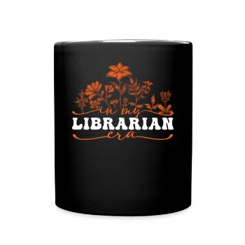À l’époque de mon bibliothécaire Motif floral - Mug uni - noir - Devant