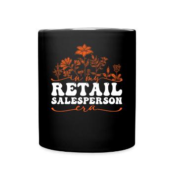 In My Retail Salesperson Era Floral Motif - Full Colour Mug - black - Front