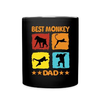 Best Monkey Dad - Tasse einfarbig - Schwarz - Vorne