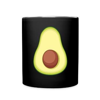 Avocado Guacamole Vegan Gift - Full Colour Mug - black - Front