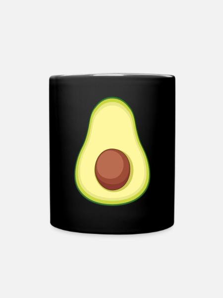 Avocado Guacamole Vegan Geschenk - Tasse einfarbig - Schwarz