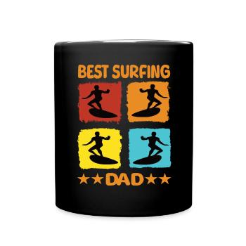 Meilleur papa surfeur - Mug uni - noir - Devant