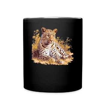 Leoparden Leopard - Full Colour Mug - black - Front