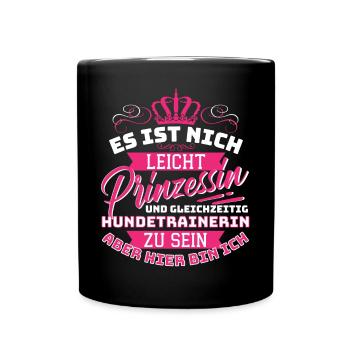 Princess & Dog Trainer - Dog Lover Dog - Full Colour Mug - black - Front