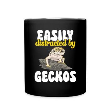 Leopard Gecko Reptile Pet Gecko - Full Colour Mug - black - Front