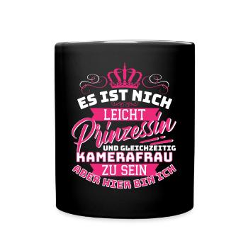 Princesse et camérawoman - me voilà ! - Mug uni - noir - Devant