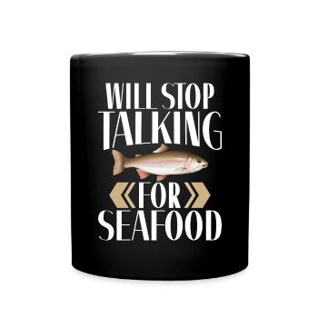 Seafood Lover Gift - Full Colour Mug - black - Front