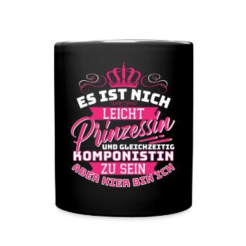 Princess & Composer - Funny Music - Full Colour Mug - black - Front