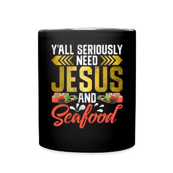 Seafood Lover Gift - Full Colour Mug - black - Front