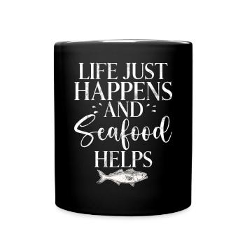 Seafood Lover Gift - Tasse einfarbig - Schwarz - Vorne