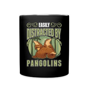 Easily distracted by Pangolins - Full Colour Mug - black - Front