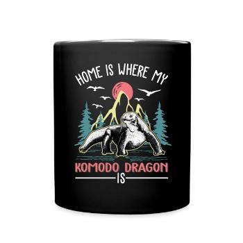 La maison est l’endroit où mon dragon de Komodo est Waran - Mug uni - noir - Devant