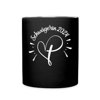 Schwägerin seit 2024 Schwester Tante Hochzeit 24 - Tasse einfarbig - Schwarz - Vorne