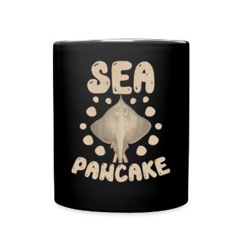 Lustiger Stingray Sea Pancake Grafikdesign für Fan - Tasse einfarbig - Schwarz - Vorne