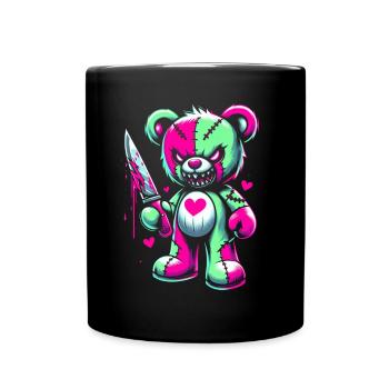 Pastel Goth Ours en peluche Horreur Effrayant - Mug uni - noir - Devant
